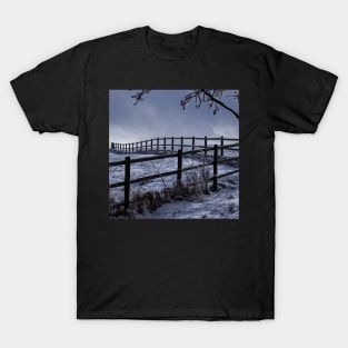 Winter Fence Scene in Alberta, Canada T-Shirt